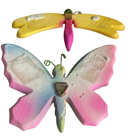 Colorful Metal Ceramic Butterfly & Dragonfly Wall Decor Set Wall Hanging - Picture 4 of 16